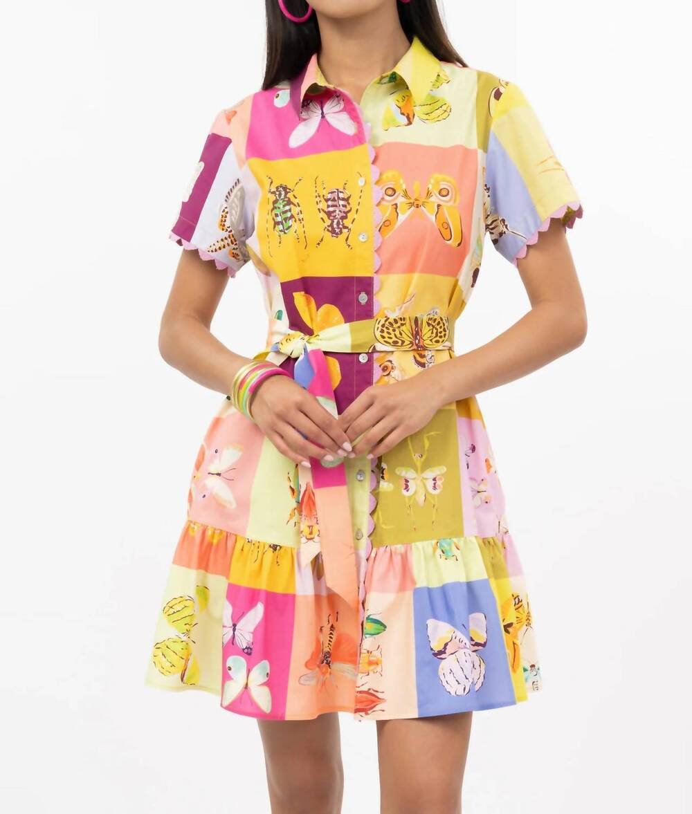 NEW IVY JANE square dance mini dress in multicolor